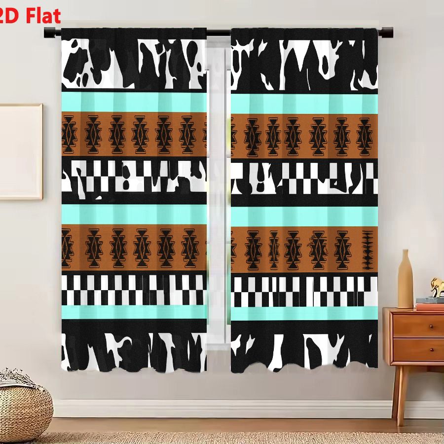 Century Textile & Sewing Supply Photos - 2Pcs Curtains 2D Flat Geometric Abstract