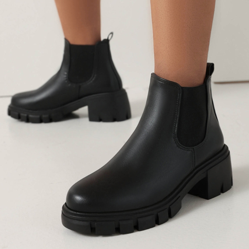 Sewing Fleece - Black Women's Ankle Boots Autumn Winter