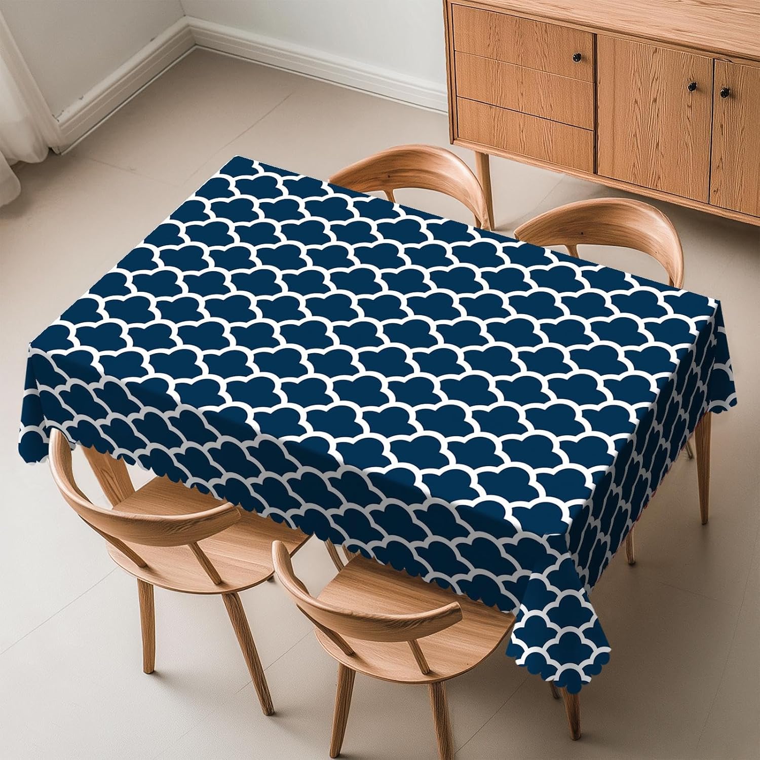 Century Textile & Sewing Supply Photos - Blue Tablecloth Navy Cloud Seamless Pattern