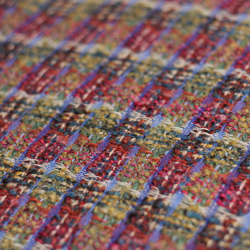 Red/Green Lattice Wool Yarn-Dy - Sewing Tweed ulasan dan harga