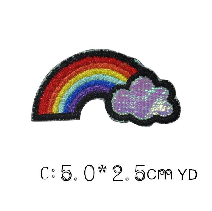 10 Pcs Rainbow Embroidered Pat - Sewing Id ulasan dan harga