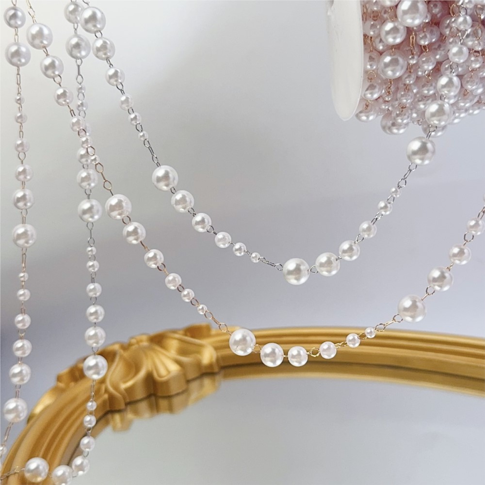 1meter 3-8mm Faux Pearl Beadin - Sewing Production ulasan dan harga