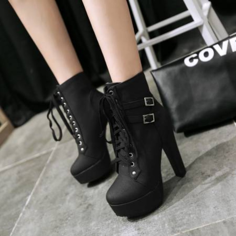 Winter Women Platform Ankle Bo - Sewing Fleece ulasan dan harga