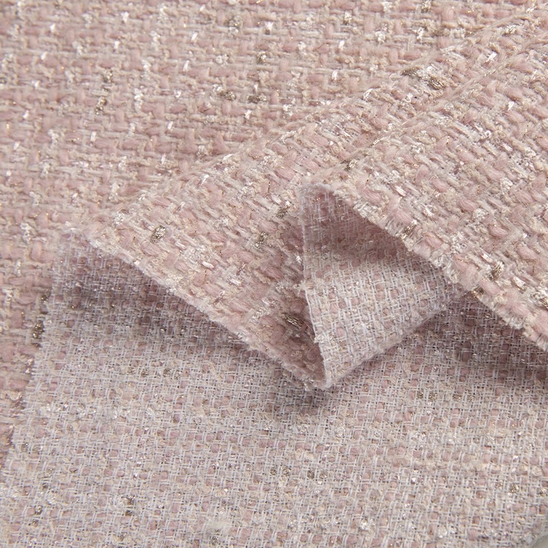 Beige Color and Gold Wire Yarn - Sewing Tweed ulasan dan harga