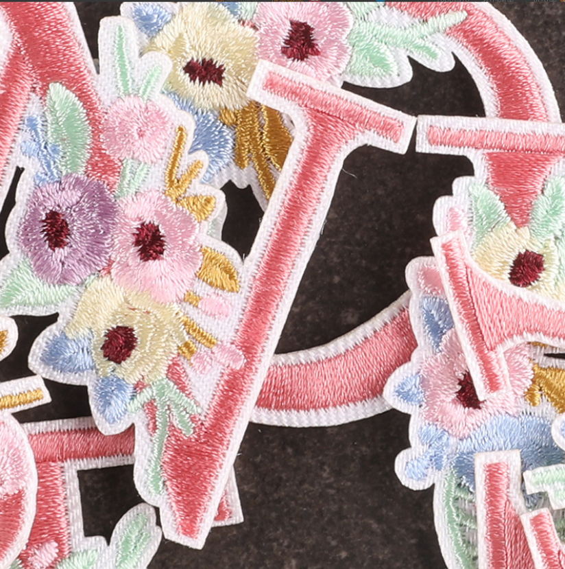 10 Pcs Pink Flowers Alphabet E - Sewing Id ulasan dan harga