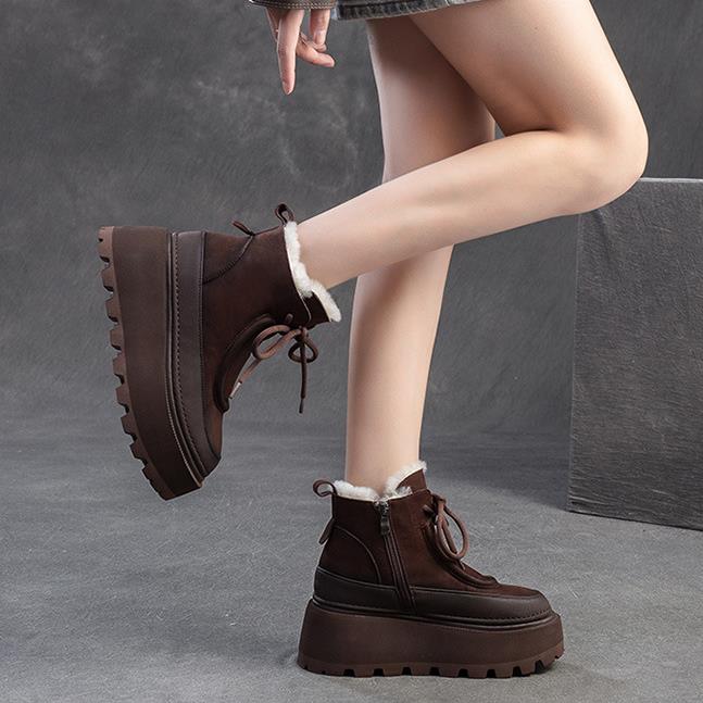 Women's Retro Winter Snow Boot - Sewing Fleece ulasan dan harga