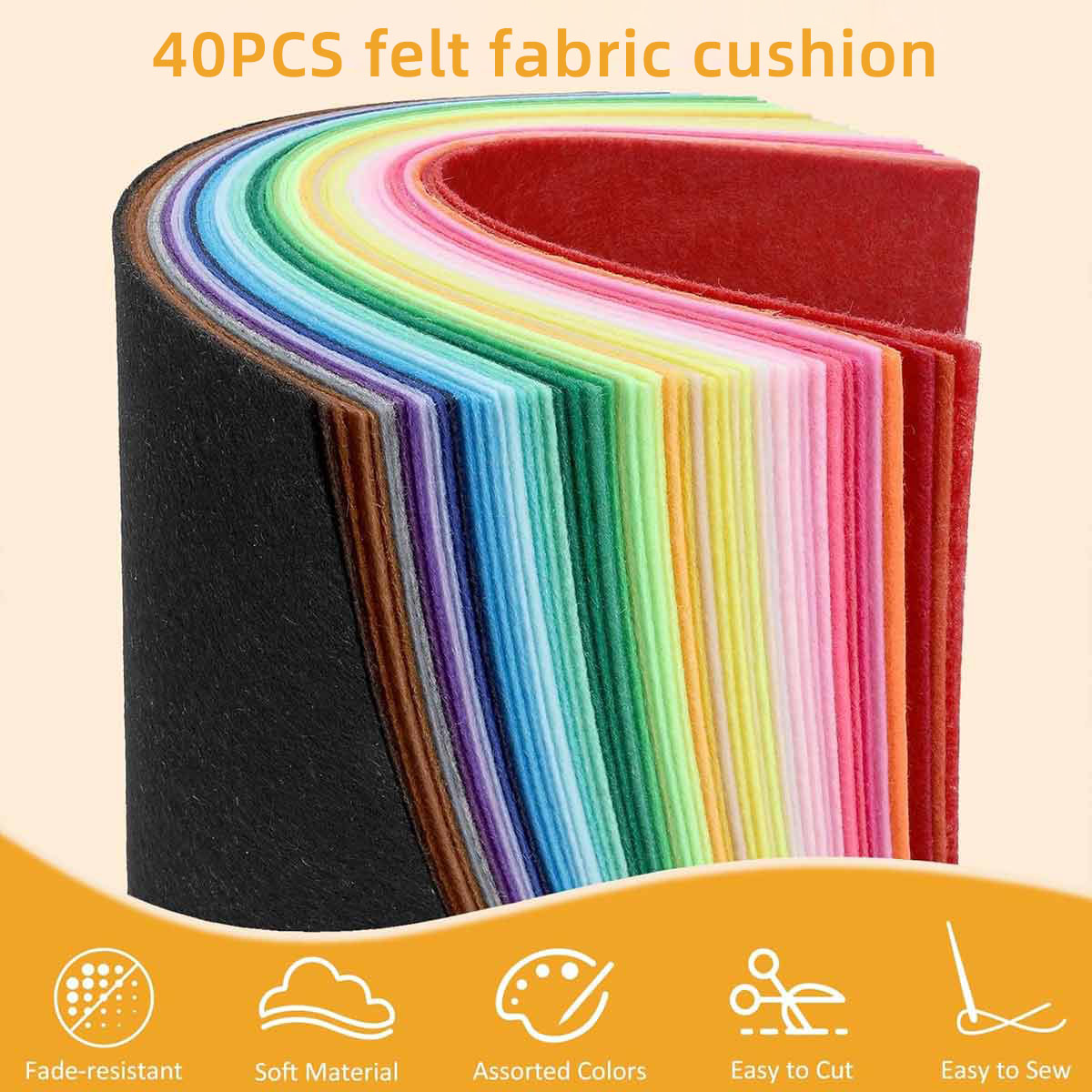40PCS Felt Cloth Colored Felt  - Fabric Softener Sheet ulasan dan harga