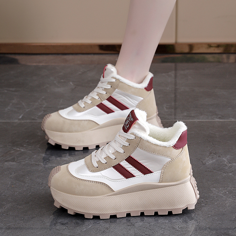 Winter Thick-Soled High-Top Wo - Sewing Fleece ulasan dan harga