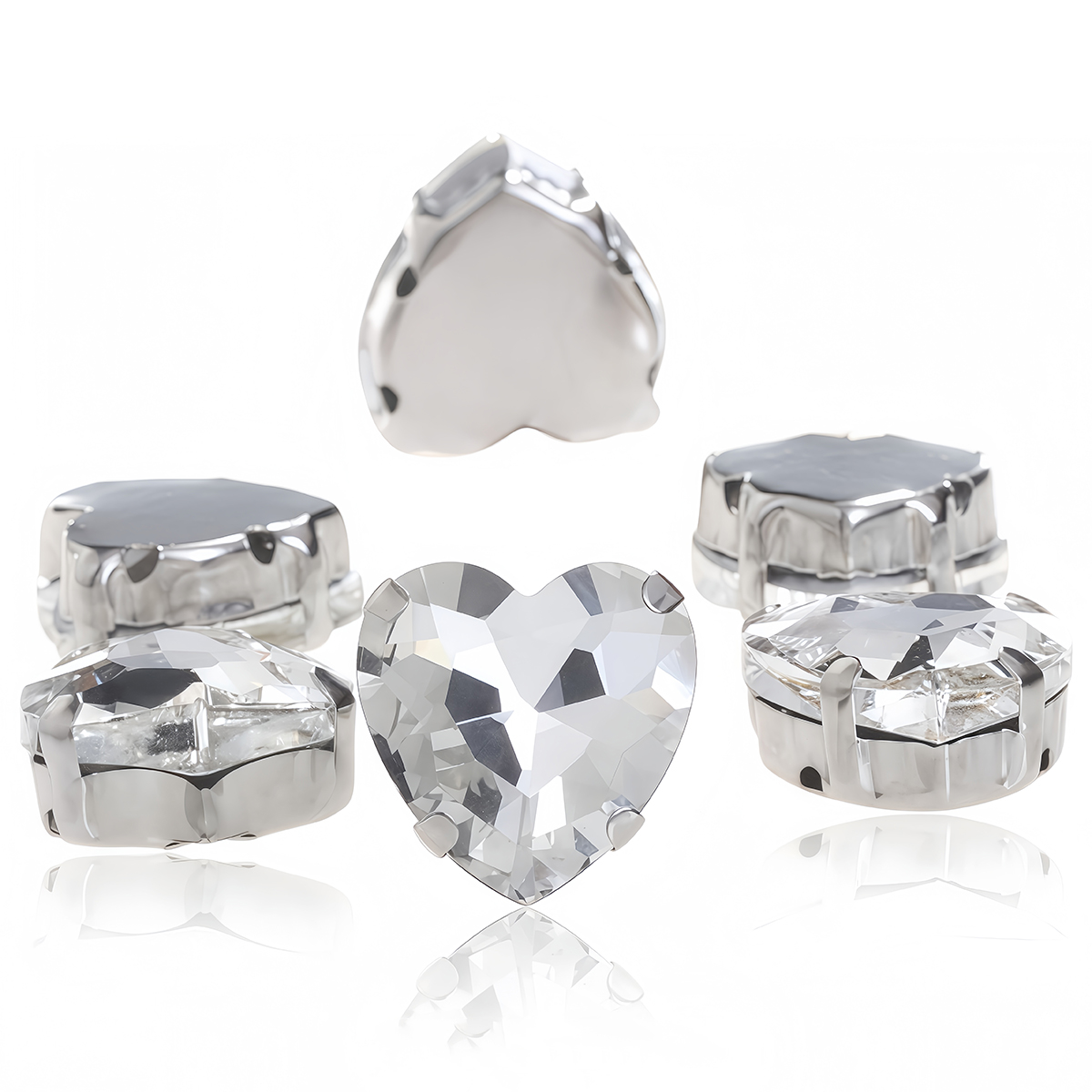 Heart Shape Glass Rhinestones  - Sewing Garments ulasan dan harga