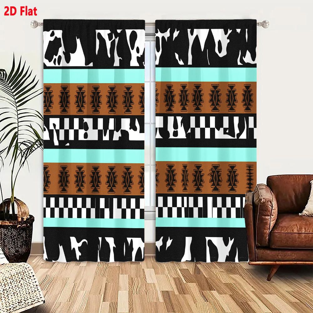 2Pcs Curtains 2D Flat Geometri - Century Textile & Sewing Supply Photos ulasan dan harga