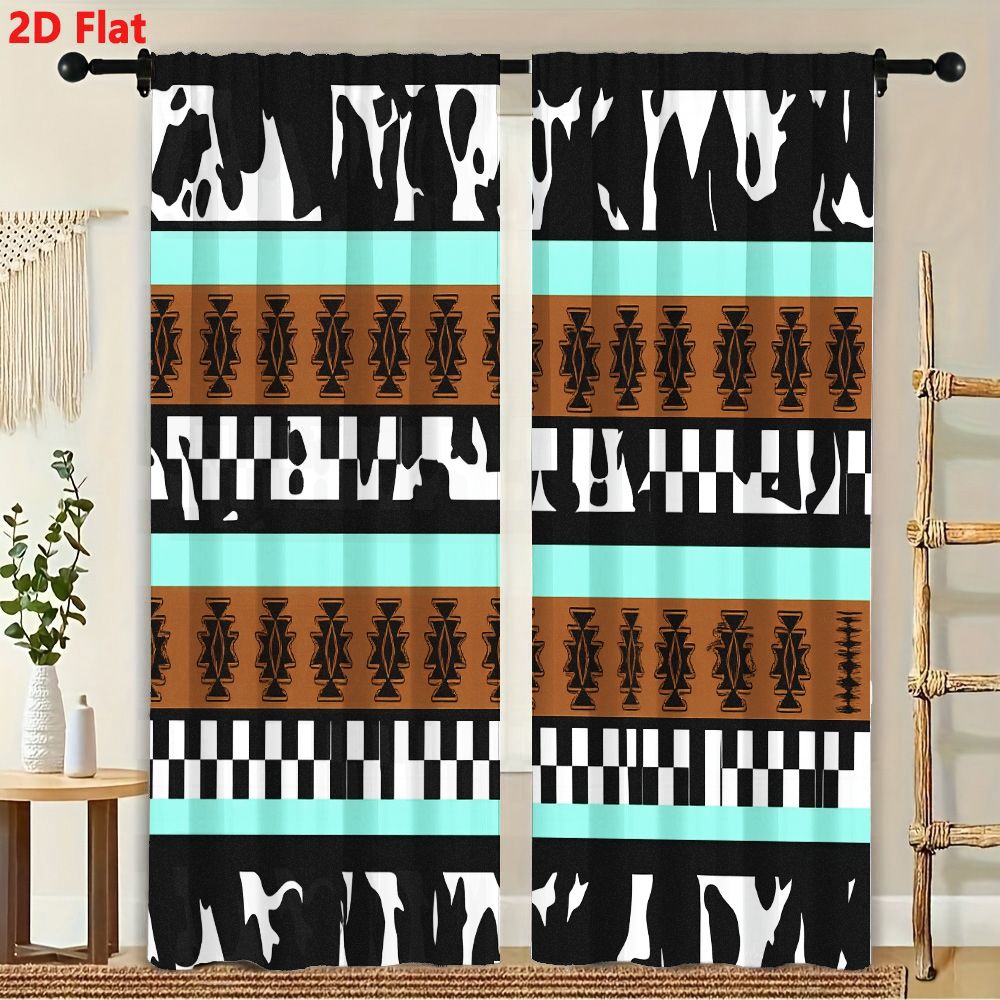 2Pcs Curtains 2D Flat Geometri - Century Textile & Sewing Supply Photos ulasan dan harga
