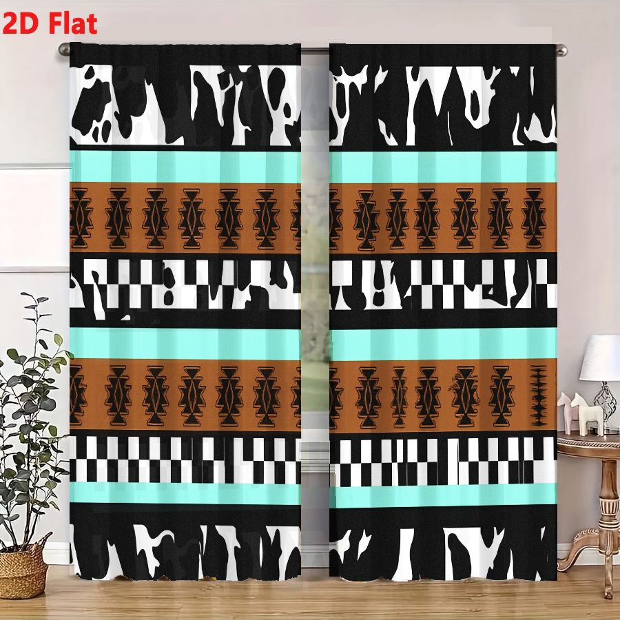 2Pcs Curtains 2D Flat Geometri - Century Textile & Sewing Supply Photos ulasan dan harga