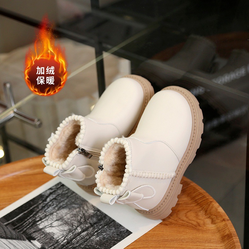 Kids'Boots Solid Color PU Leat - Sewing Fleece ulasan dan harga