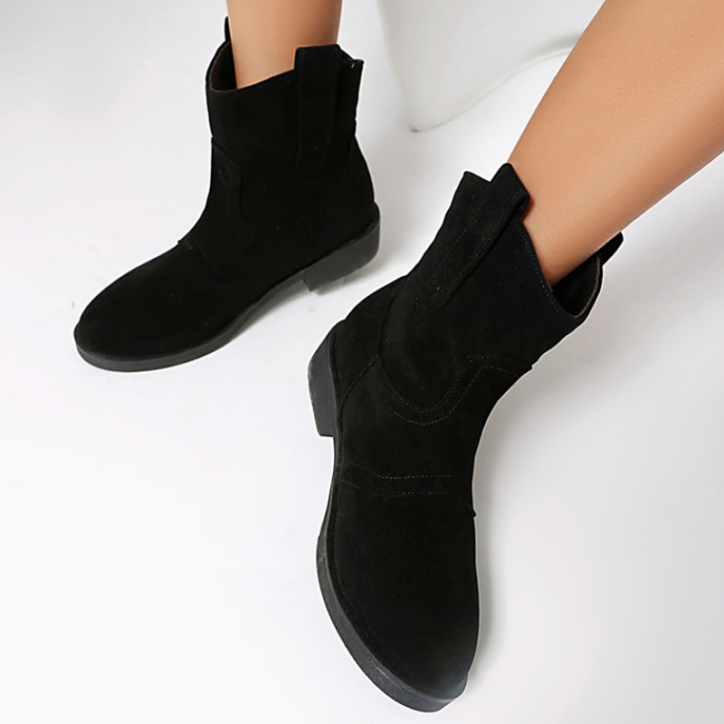 Gray Ankle Boots for Women 202 - Sewing Fleece ulasan dan harga
