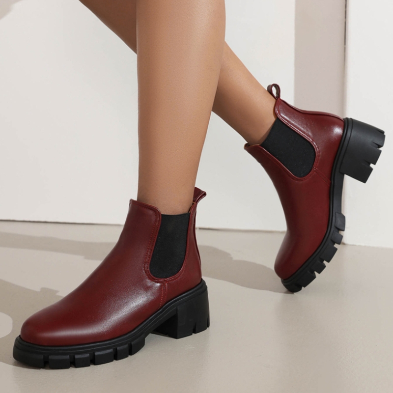 Black Women's Ankle Boots Autu - Sewing Fleece ulasan dan harga
