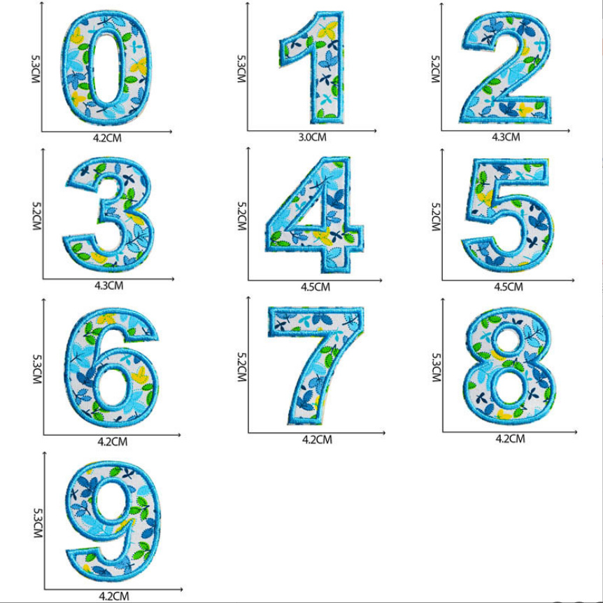 10 Pcs Blue Color Number Alpha - Sewing Id ulasan dan harga