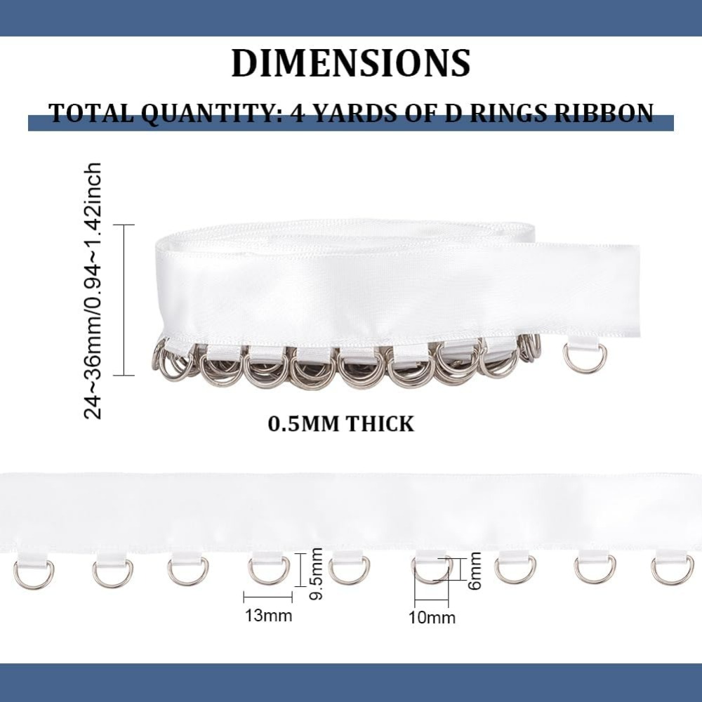 4 Yards White Grommet Trim wit - Sewing Garments ulasan dan harga