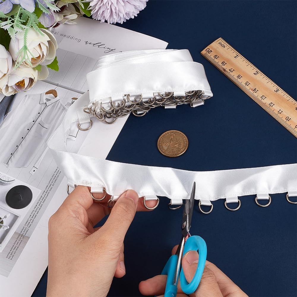 4 Yards White Grommet Trim wit - Sewing Garments ulasan dan harga