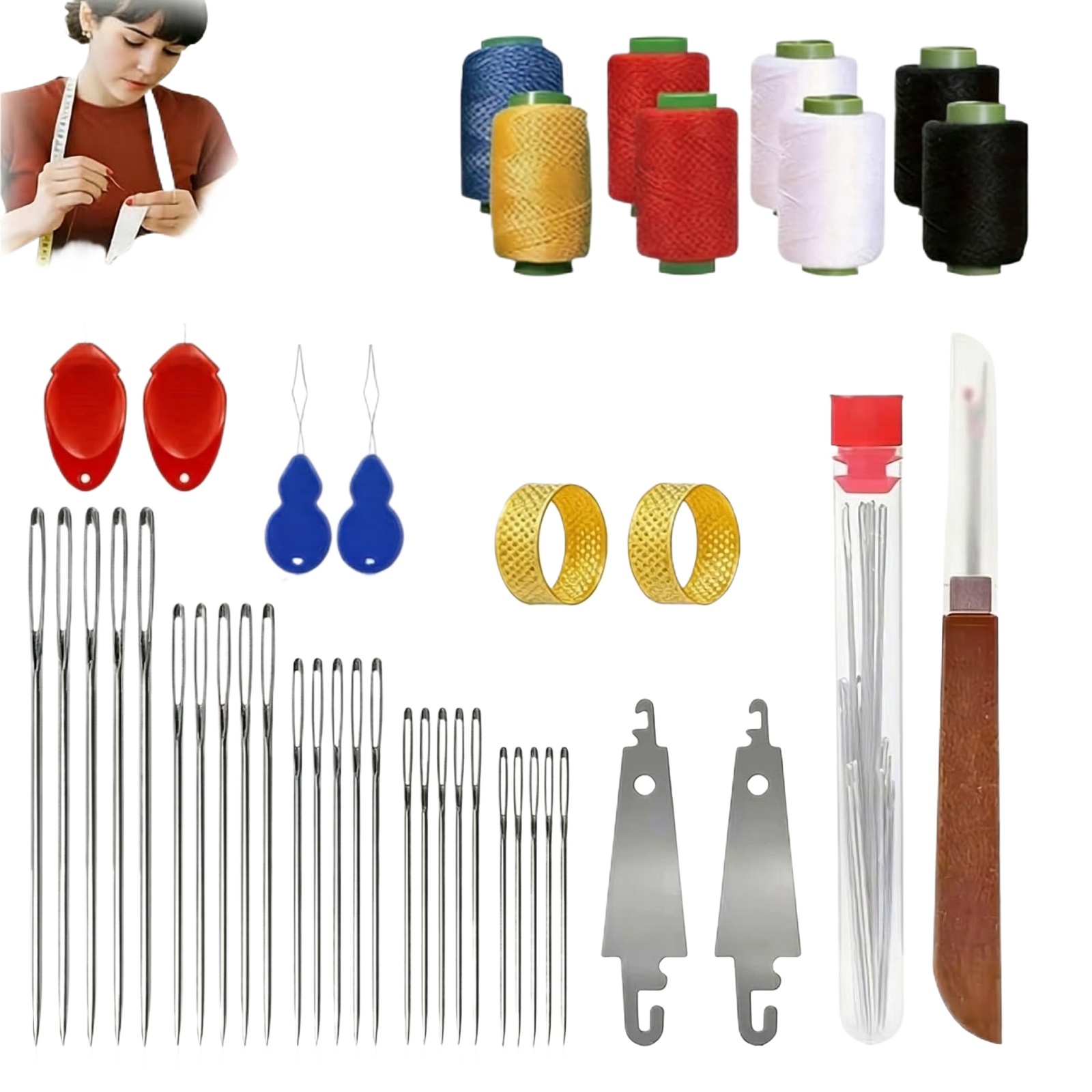 43pcs Big Eye Sewing Needle Ki - Sewing Garments ulasan dan harga