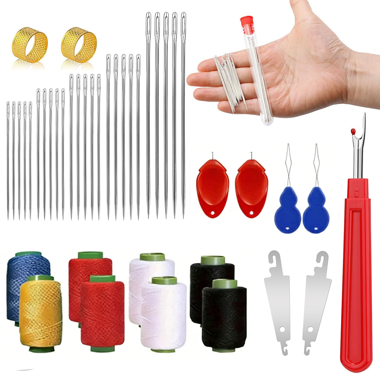 43pcs Big Eye Sewing Needle Ki - Sewing Garments ulasan dan harga
