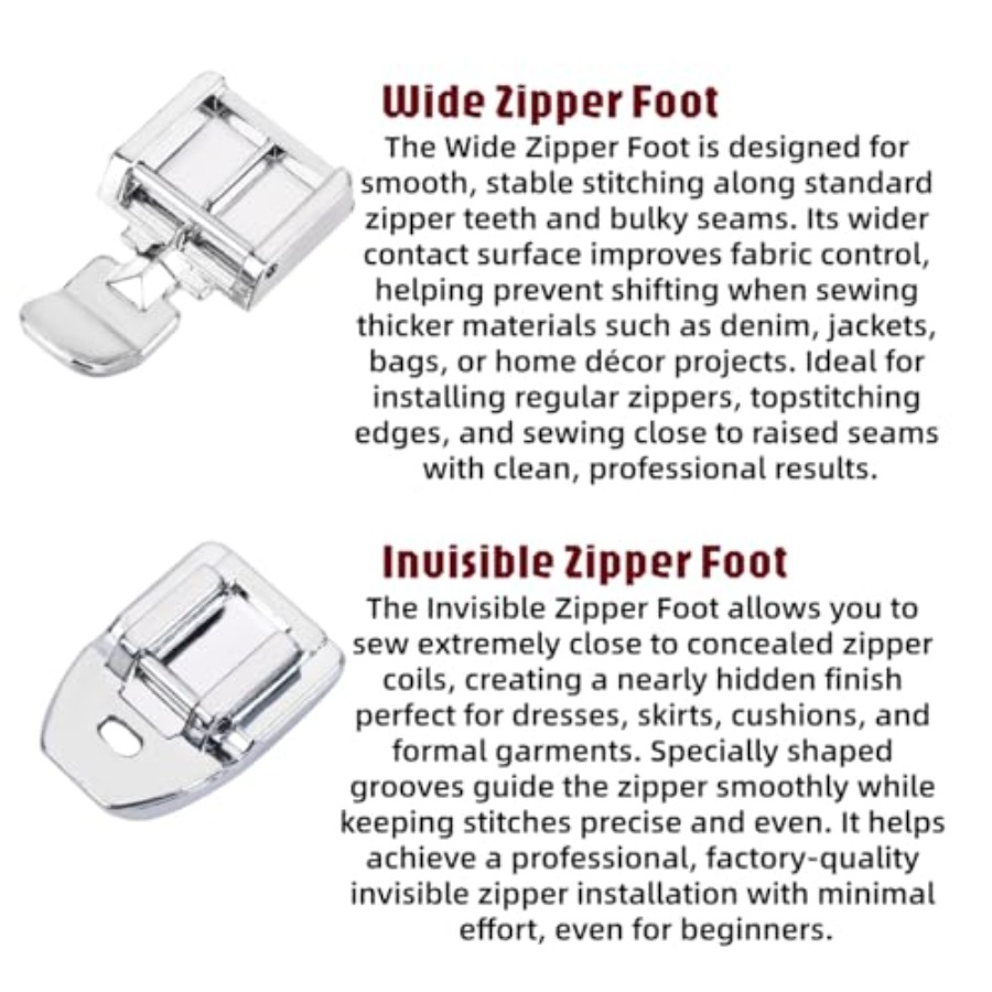 Zipper Foot Kit Includes Invis - Zipper Foot Presser ulasan dan harga