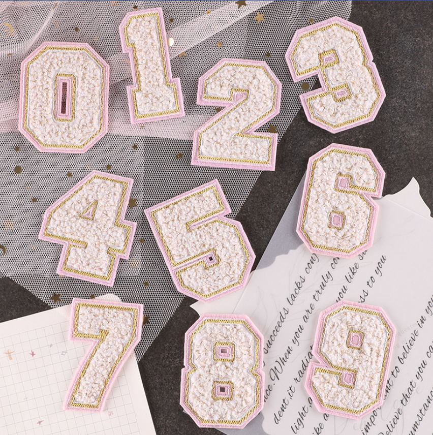10 Pcs Towel Number Alphabet E - Sewing Id ulasan dan harga