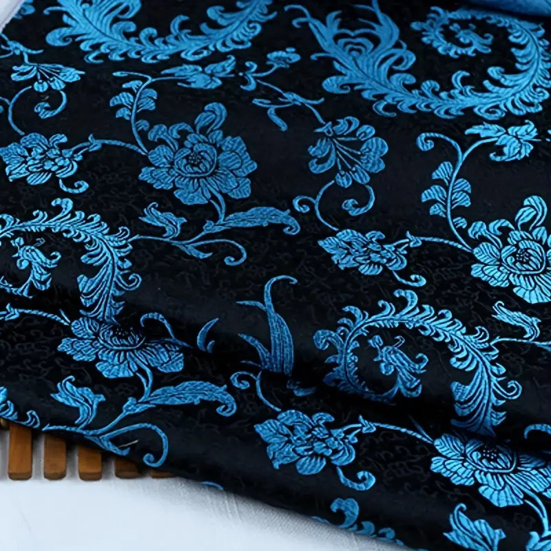3D Blue Phoenix Tail Brocade F - Sewing Garments ulasan dan harga